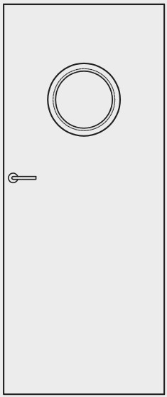 M2 - MDF kruhové okno v čiernej matnej fólii