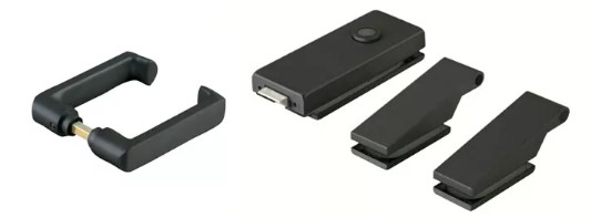 Čierne obdĺžnikové + 2 závesy + zámok BB + kľučka