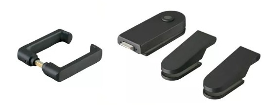 černé + 2 závesy + zámek FAB + klika