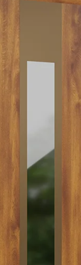 Detail dekorativního panelu z broušeného hliníku v odstínu starého zlata