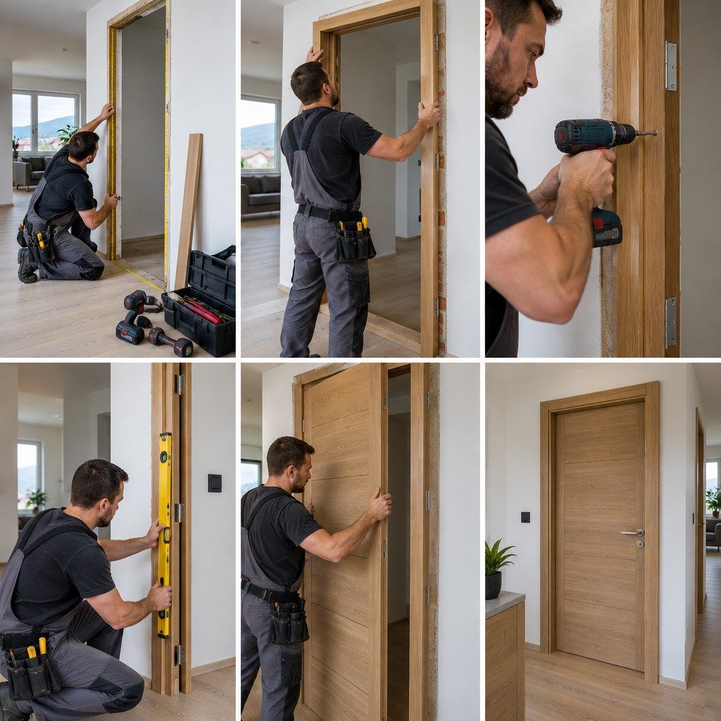 Montáž interiérových dverí – postup krok za krokom